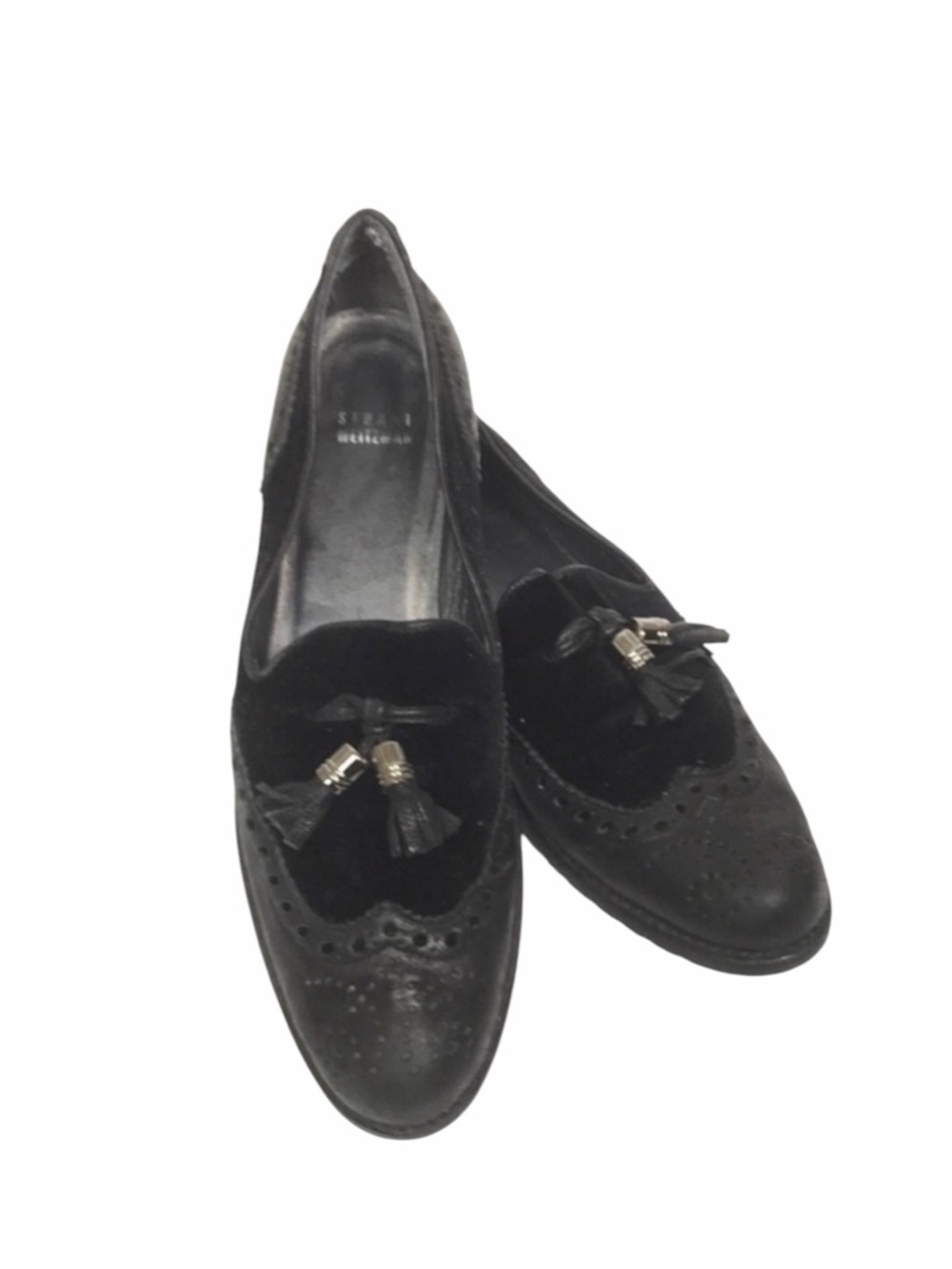 Stuart Weitzman Leather Suede Tasseled Loafers Size 9.5
